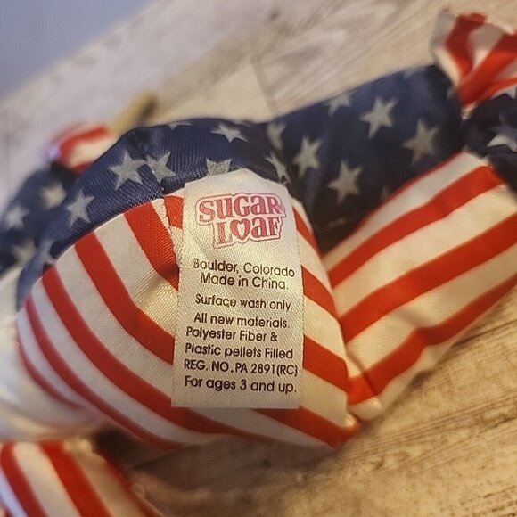 Sugar Loaf Creations Patriotic Jester Clown Doll USA Flag Heart Face July 4th - Picture 7 of 9